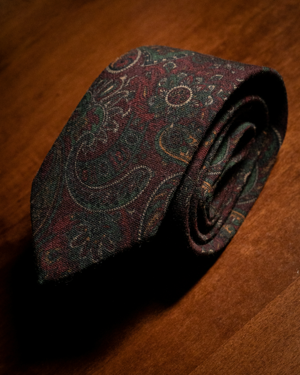 Agostino Burgundy Tie with Floral Pattern