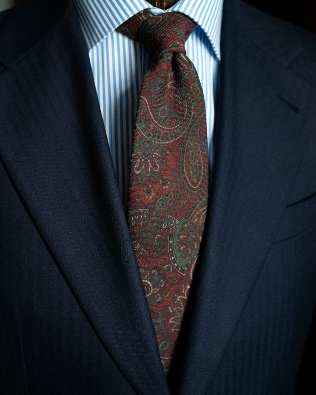 Agostino Burgundy Tie with Floral Pattern