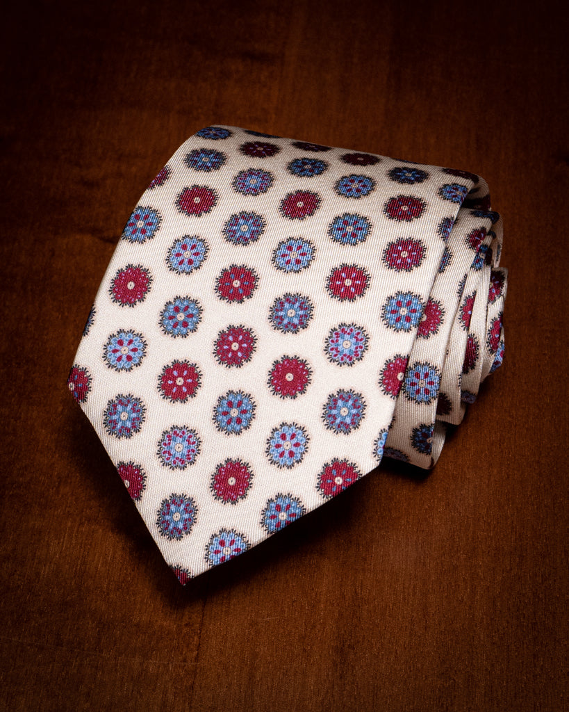 Cravatta Panna con Fiori