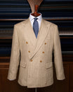 Perugino Double-Breasted Beige Pinstripe
