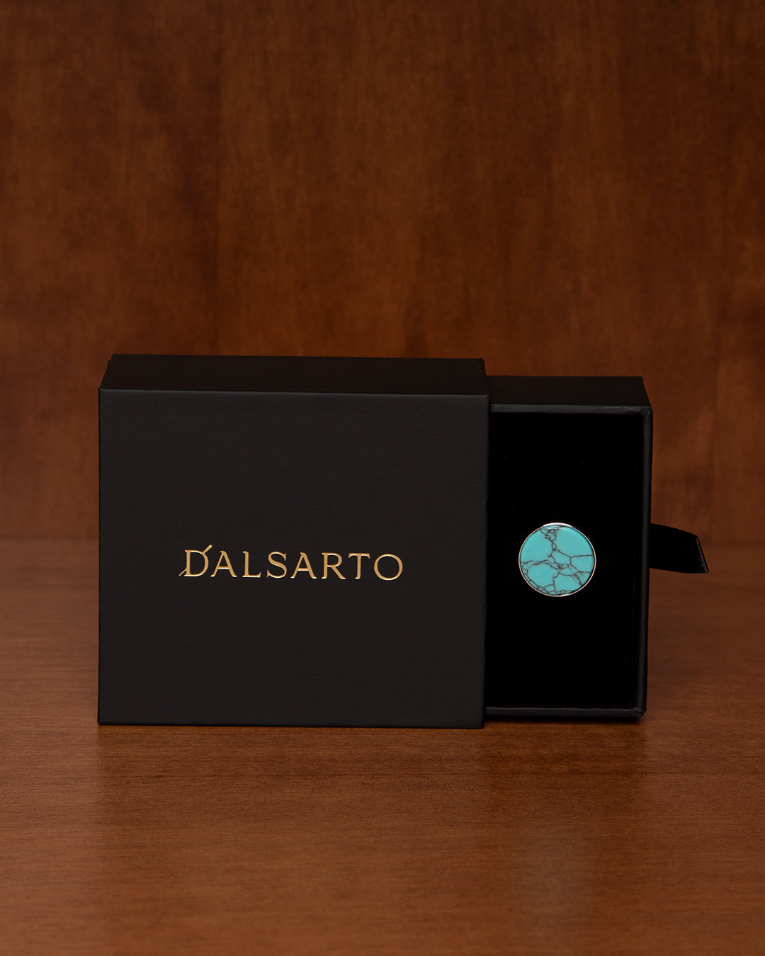Silver-Tone Cufflinks with Turquoise Detail