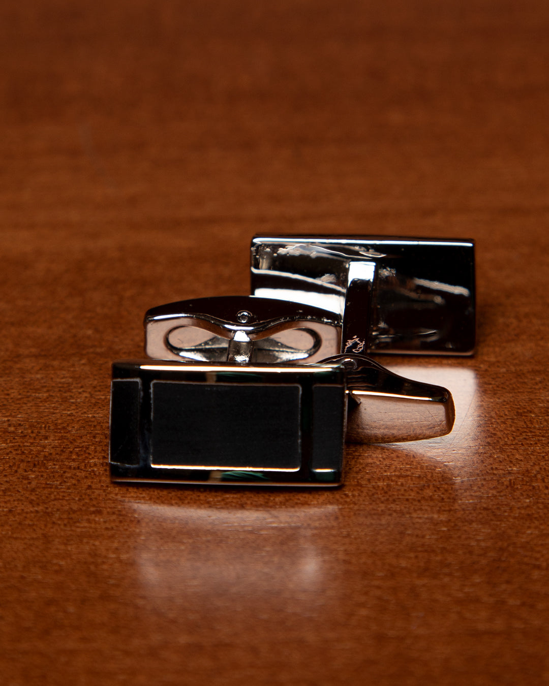 Black and Silver Rectangular Cufflinks
