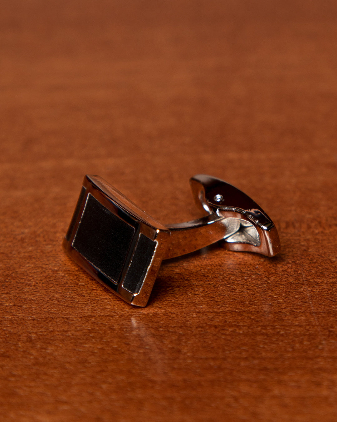 Black and Silver Rectangular Cufflinks