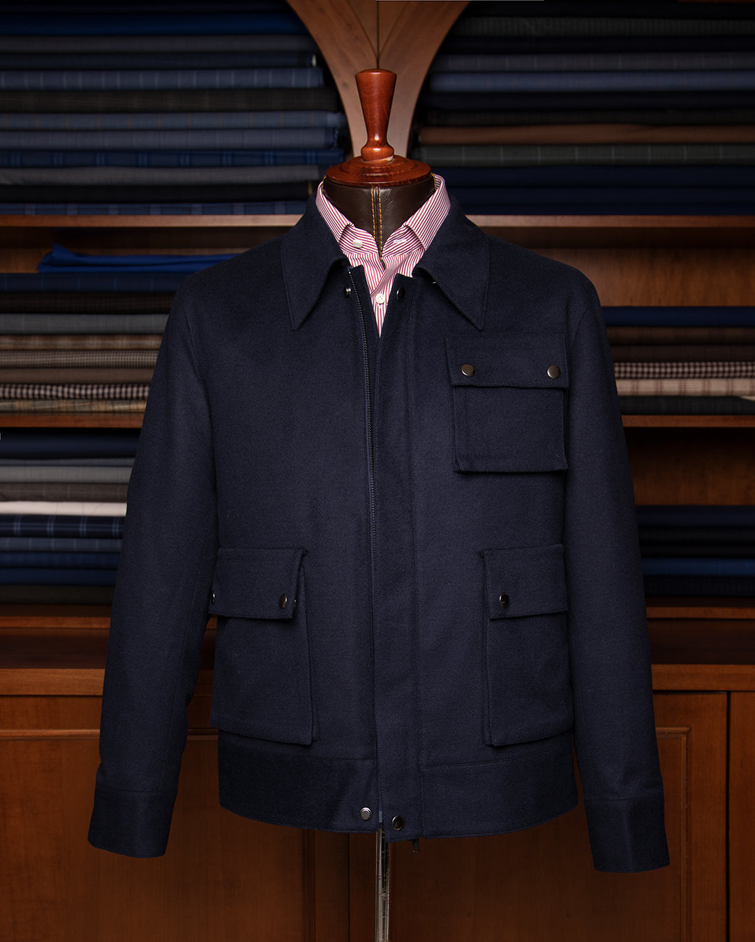 Giacca Blazer Blu Lana Casmere e Seta