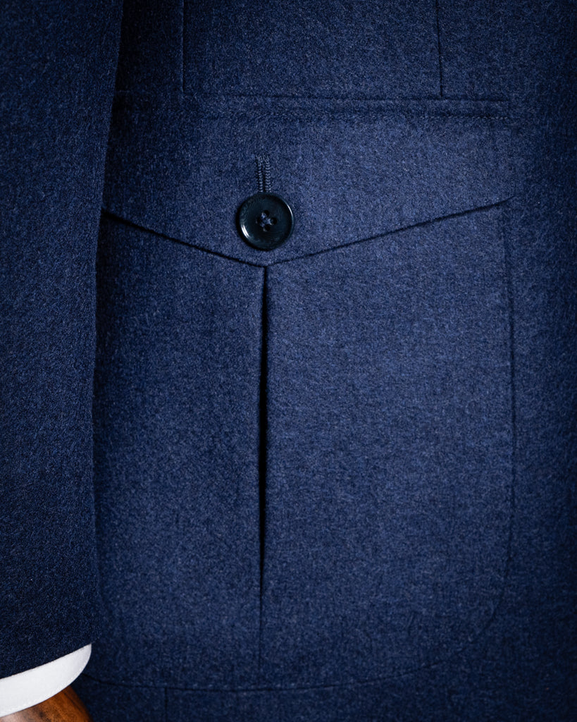 Giacca Blu Avio Misto Cashmere