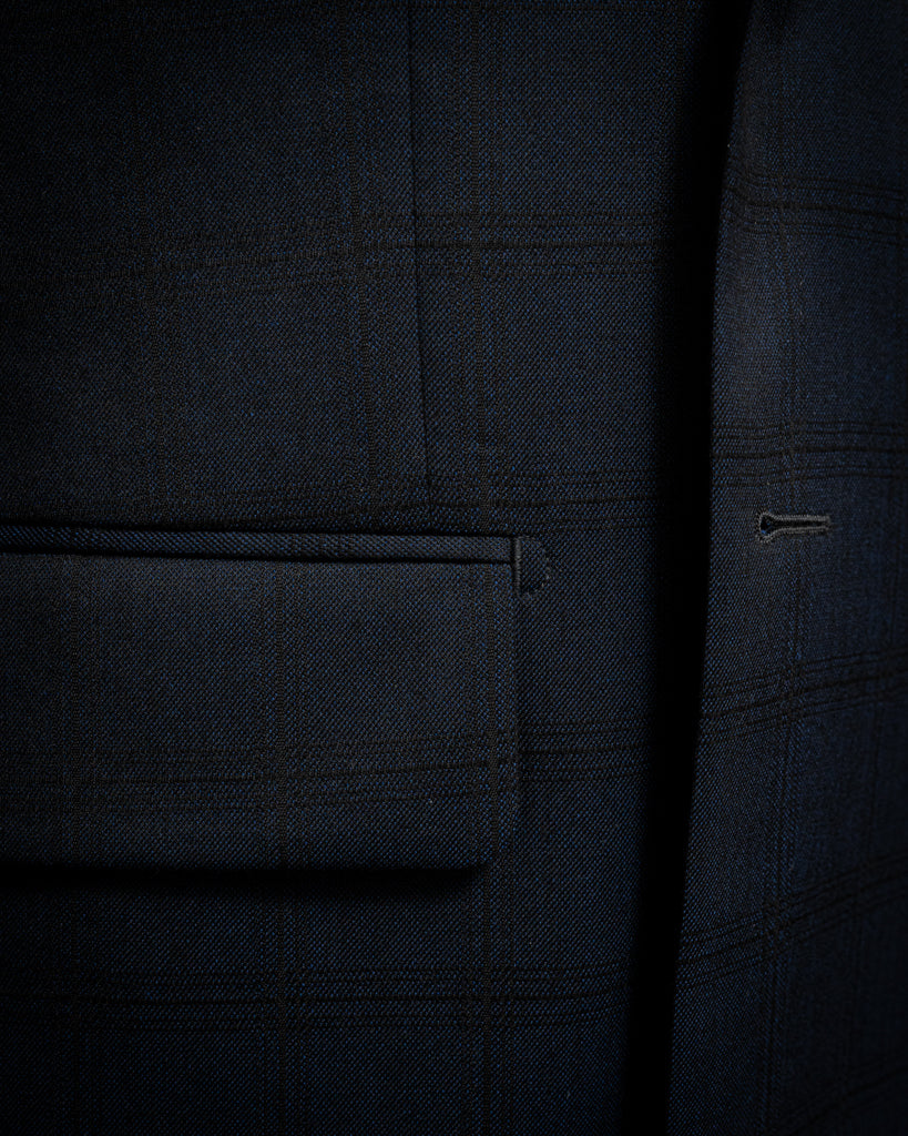 Blue Canova Jacket with Black Checks
