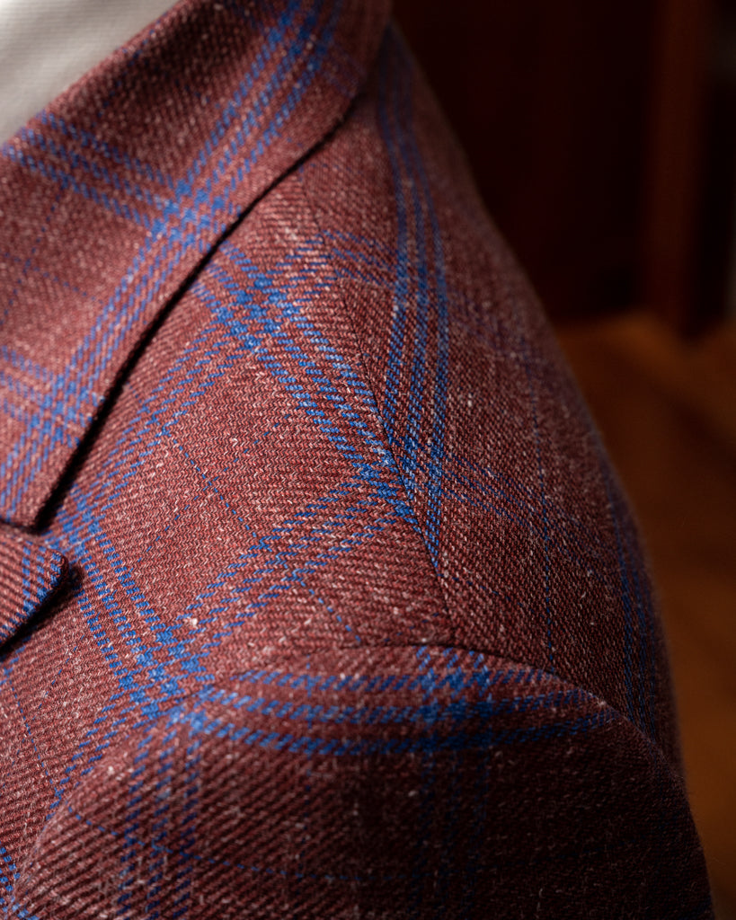 Canova Burgundy Checked Jacket