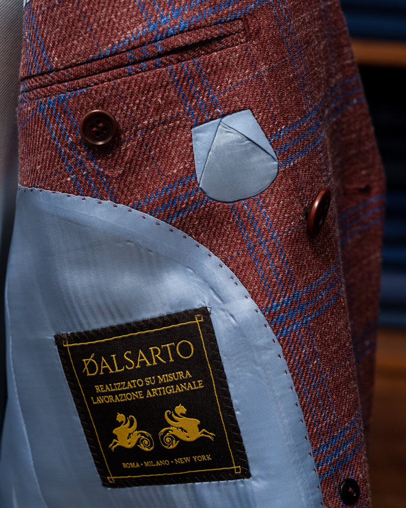 Canova Burgundy Checked Jacket
