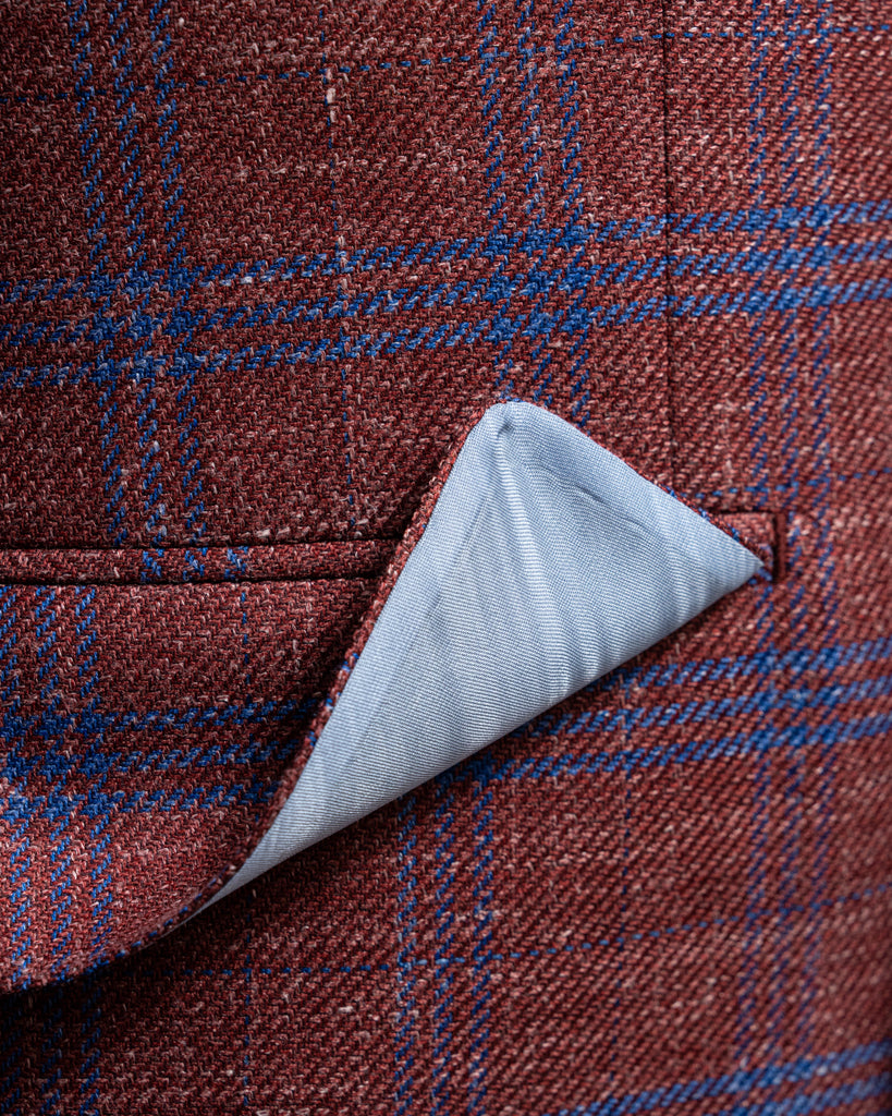 Canova Burgundy Checked Jacket