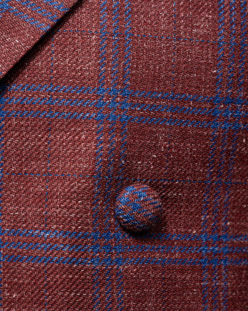 Canova Burgundy Checked Jacket