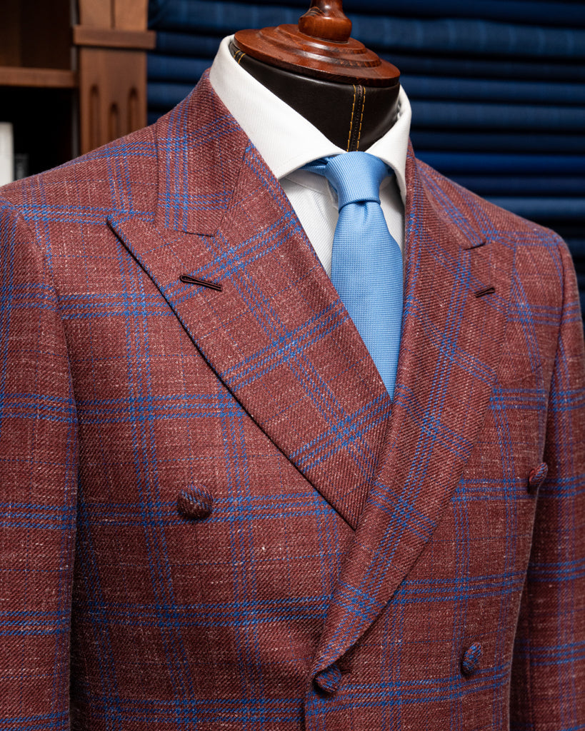 Canova Burgundy Checked Jacket