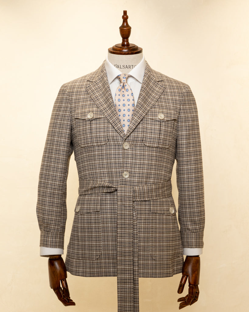 Beige Prince Of Wales Casual Jacket