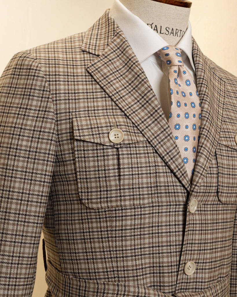 Beige Prince Of Wales Casual Jacket