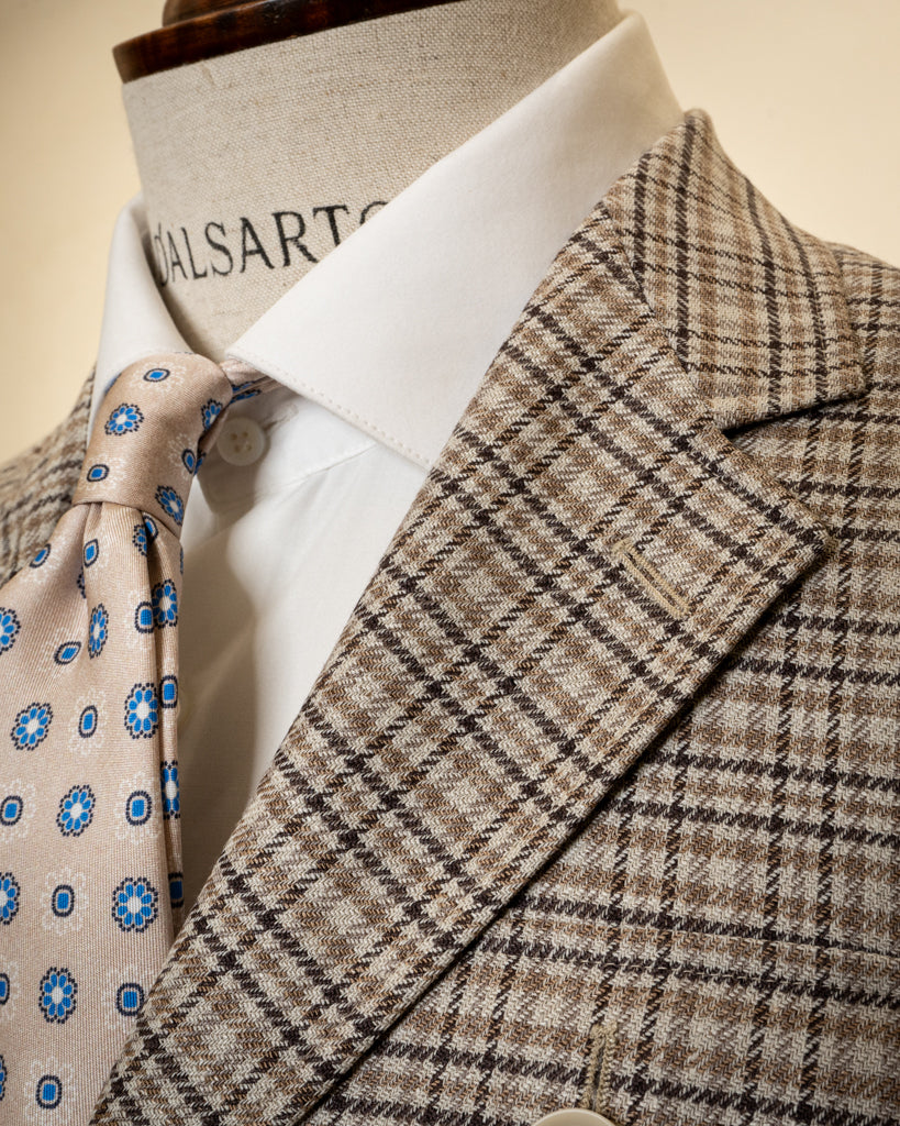 Beige Prince Of Wales Casual Jacket