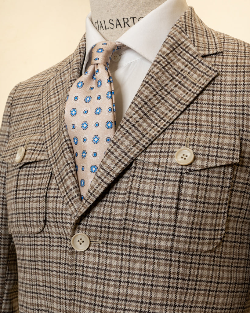 Beige Prince Of Wales Casual Jacket