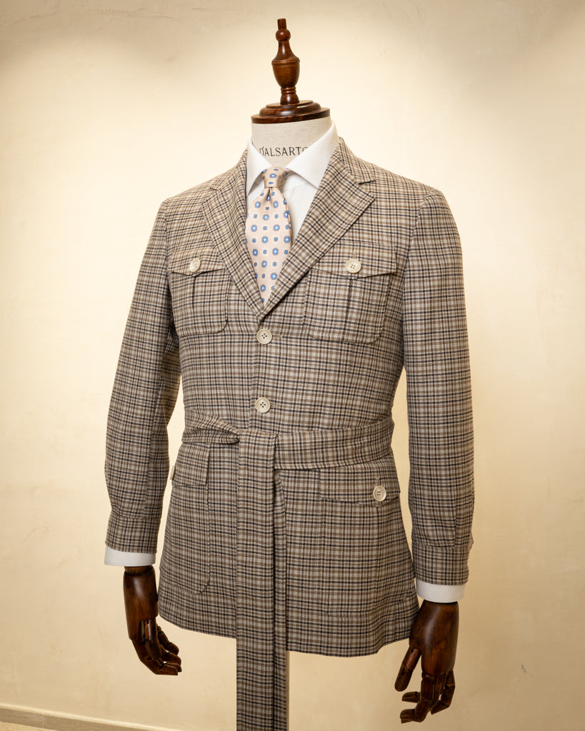 Beige Prince Of Wales Casual Jacket