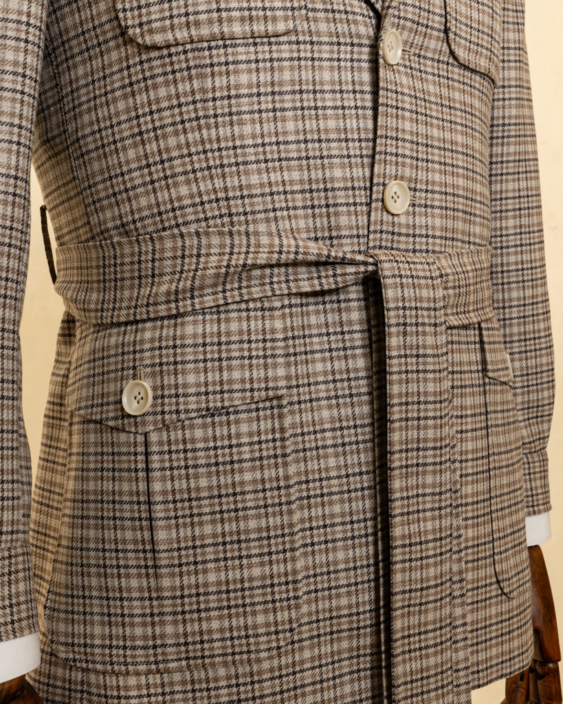 Beige Prince Of Wales Casual Jacket
