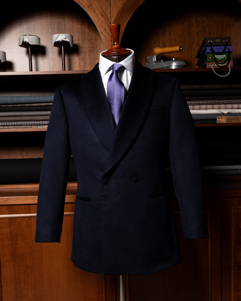 Giacca Casual Blu Scuro Lana Seta