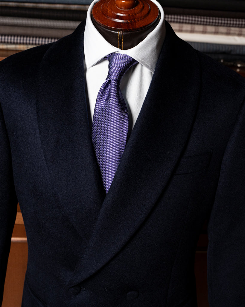 Giacca Casual Blu Scuro Lana Seta