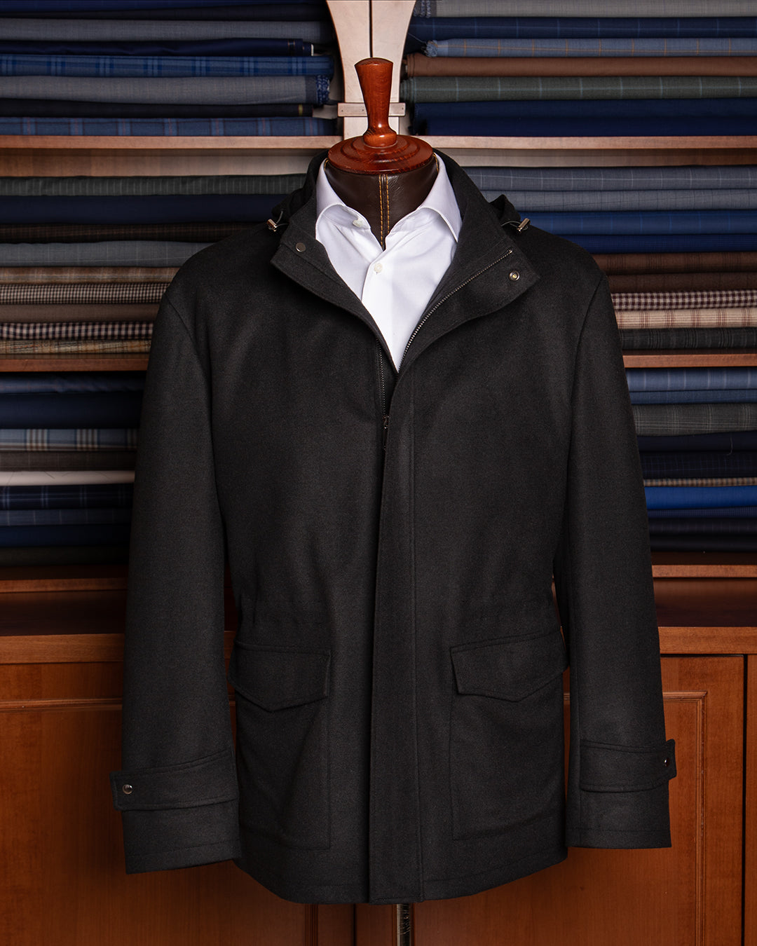 Giacca Casual Nero Cashmere Lana Seta