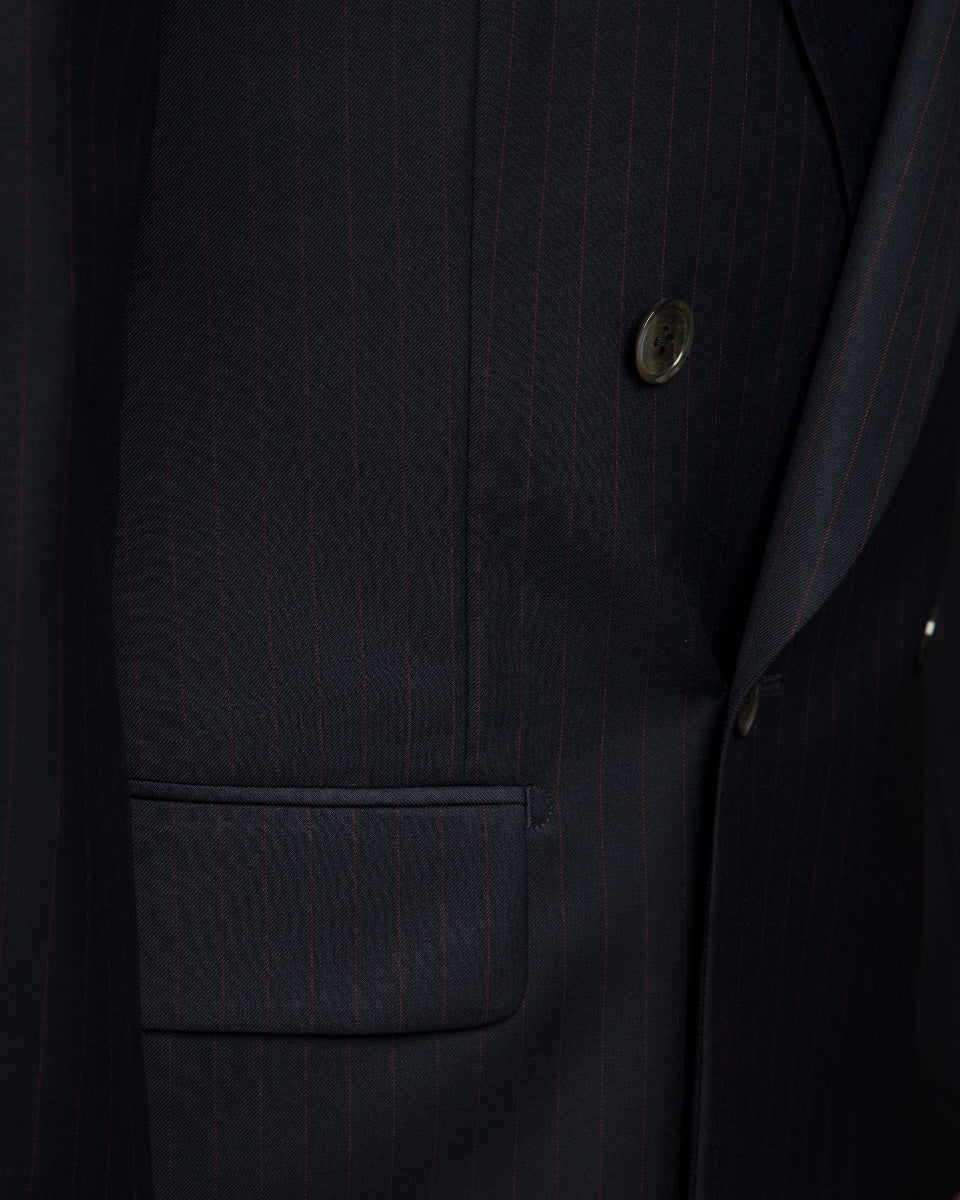 Perugino Midnight Blue Jacket with Red Pinstripe