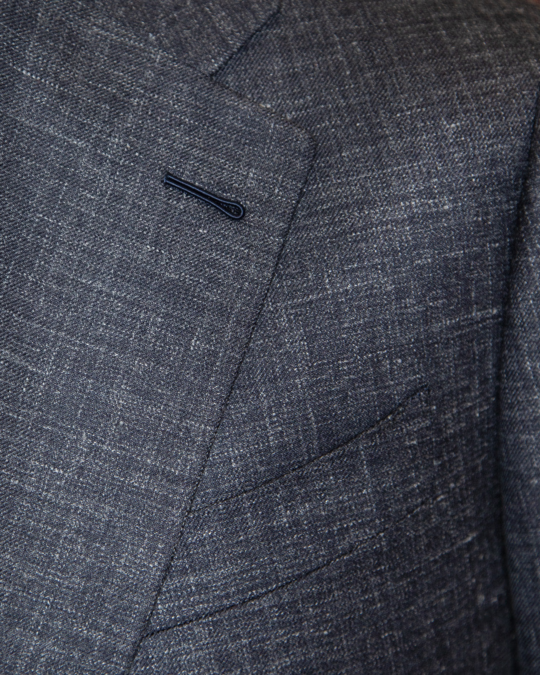 Giacca Giotto Blu in Lana, Lino e Seta