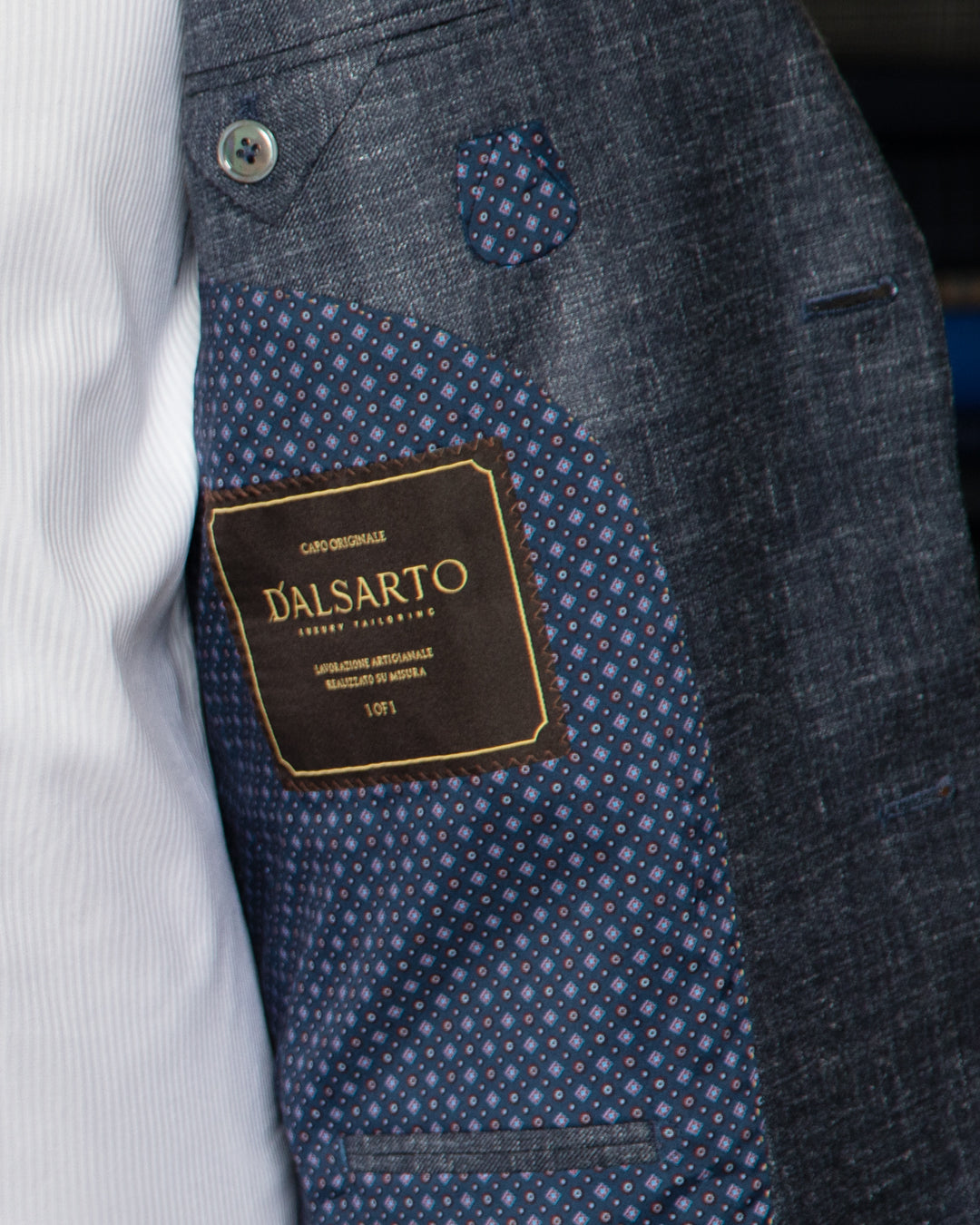 Giacca Giotto Blu in Lana, Lino e Seta