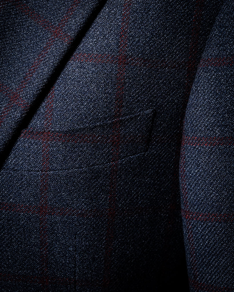 Giotto Gray Blue Checked Jacket