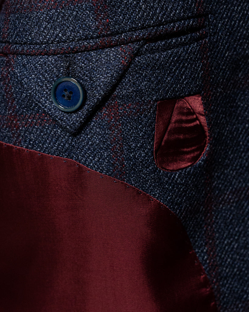 Giotto Gray Blue Checked Jacket