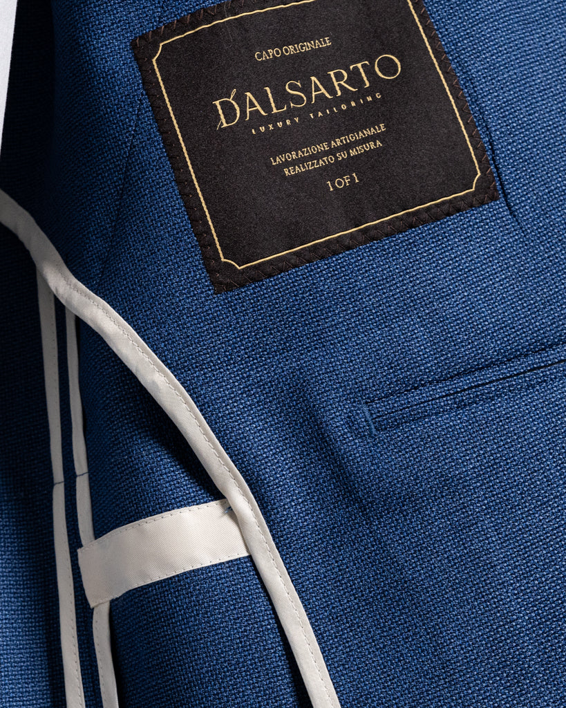 Giacca Giotto Hopsack Blu Sfoderata