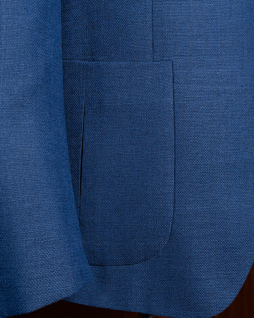 Giacca Giotto Hopsack Blu Sfoderata