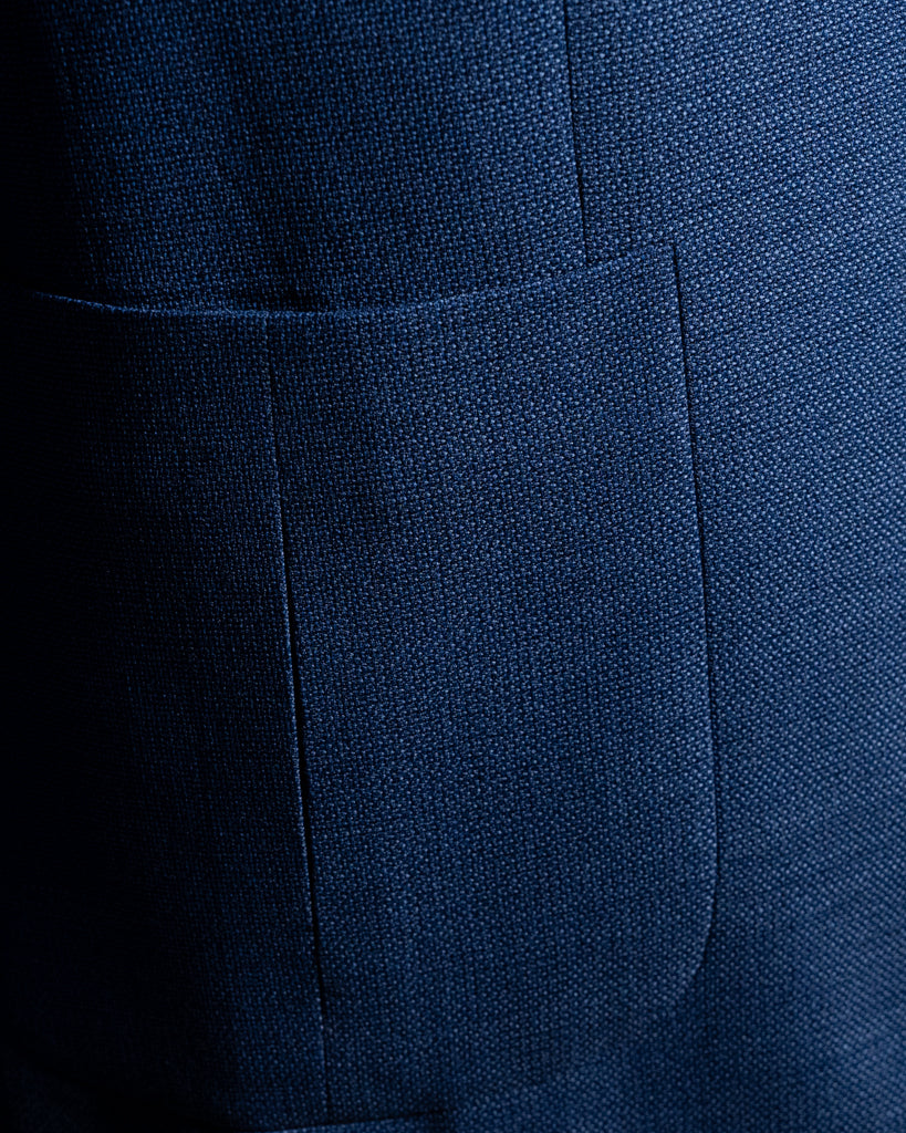 Giacca Giotto Hopsack Blu Sfoderata