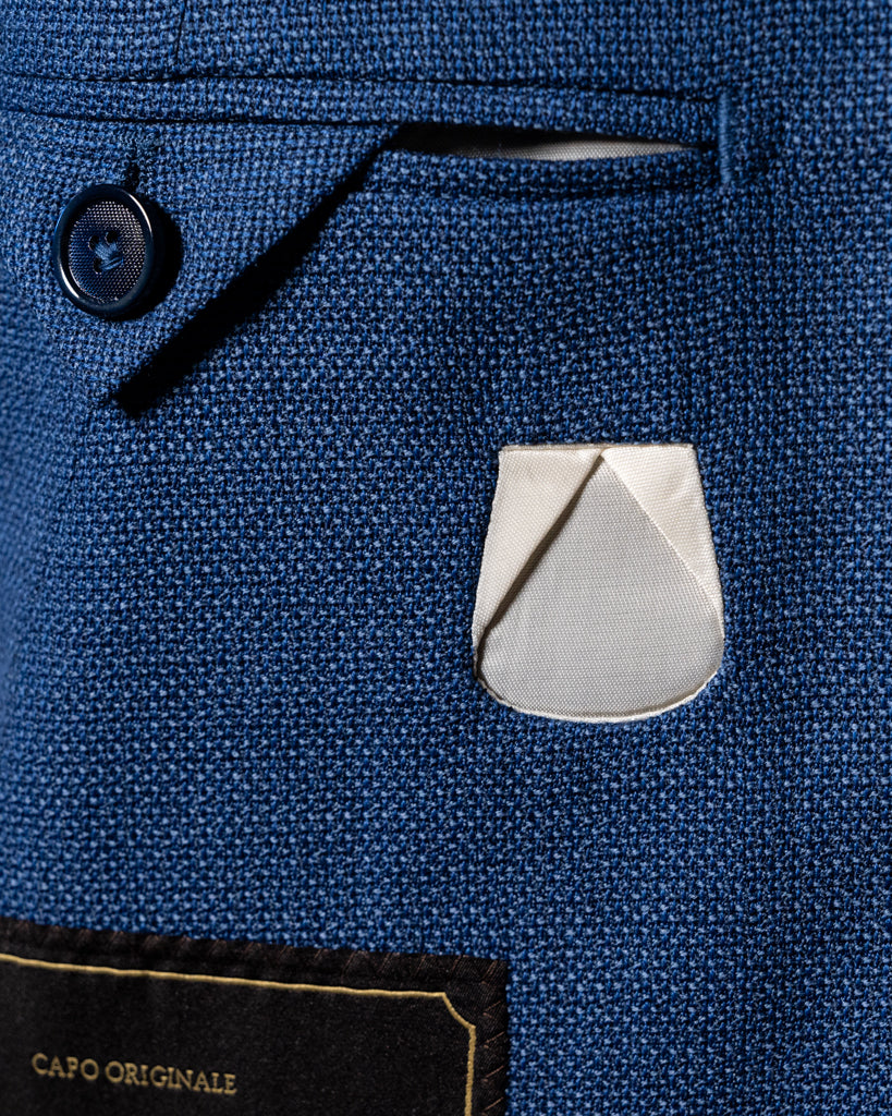 Giacca Giotto Hopsack Blu Sfoderata