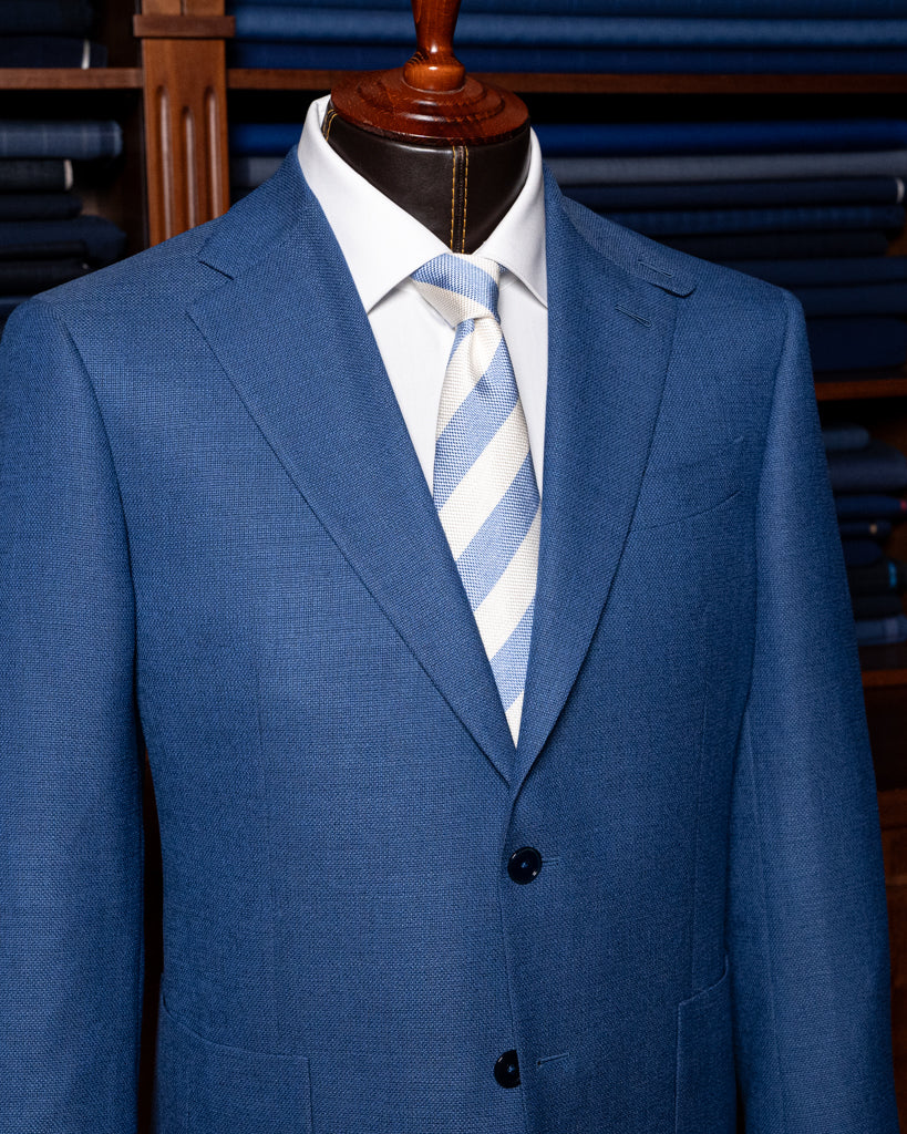 Giacca Giotto Hopsack Blu Sfoderata
