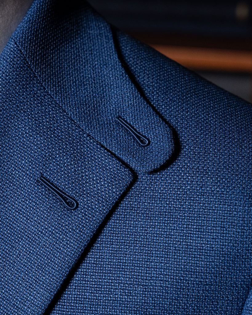Giacca Giotto Hopsack Blu Sfoderata