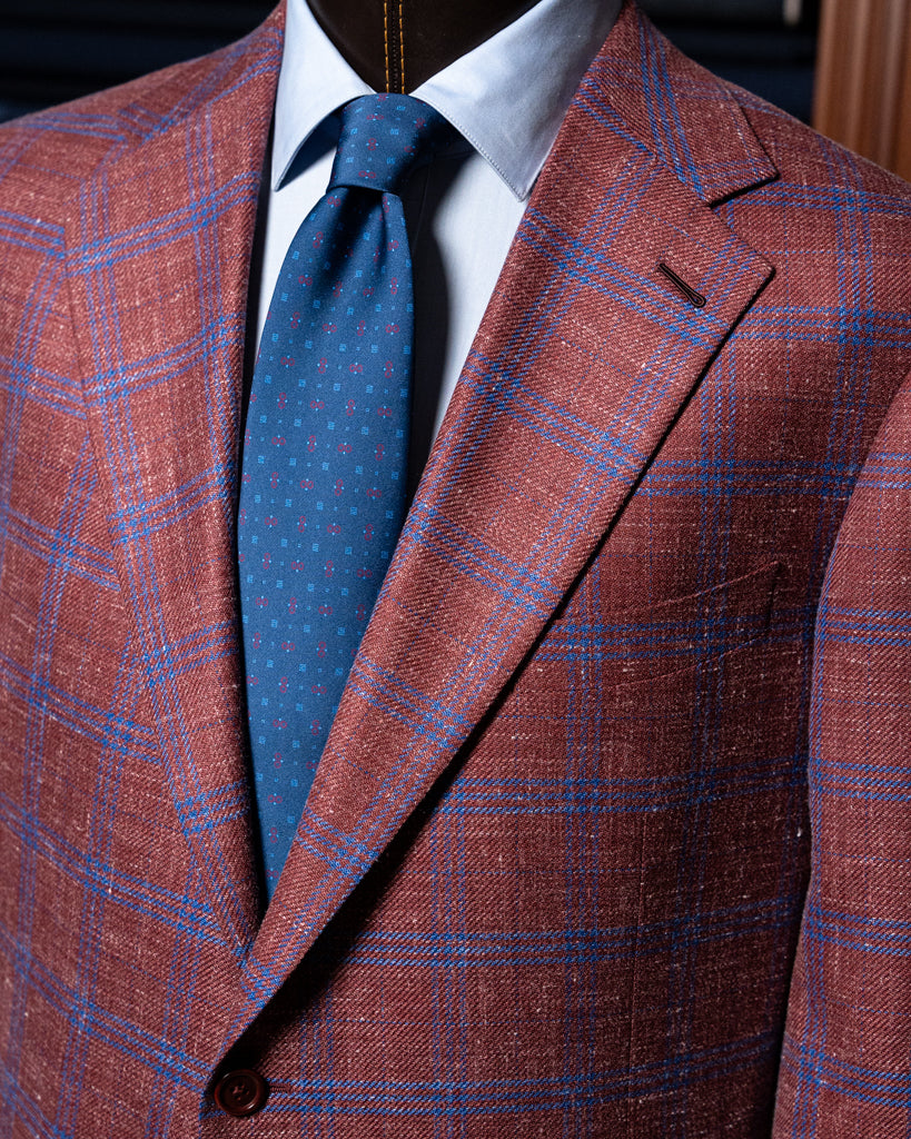 Giacca Giotto Hopsack Rosso a Quadri