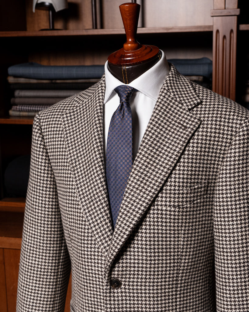Giotto Beige and Brown Houndstooth Jacket