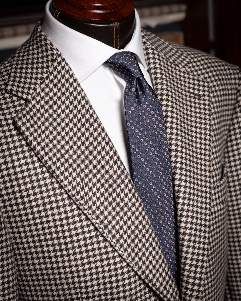 Giotto Beige and Brown Houndstooth Jacket