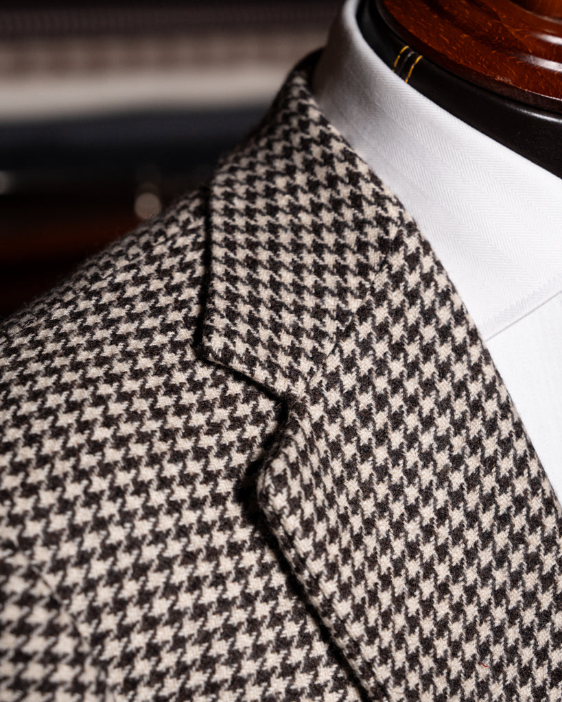 Giotto Beige and Brown Houndstooth Jacket