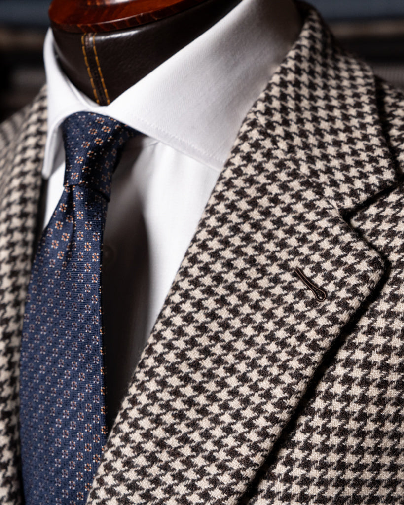 Giotto Beige and Brown Houndstooth Jacket