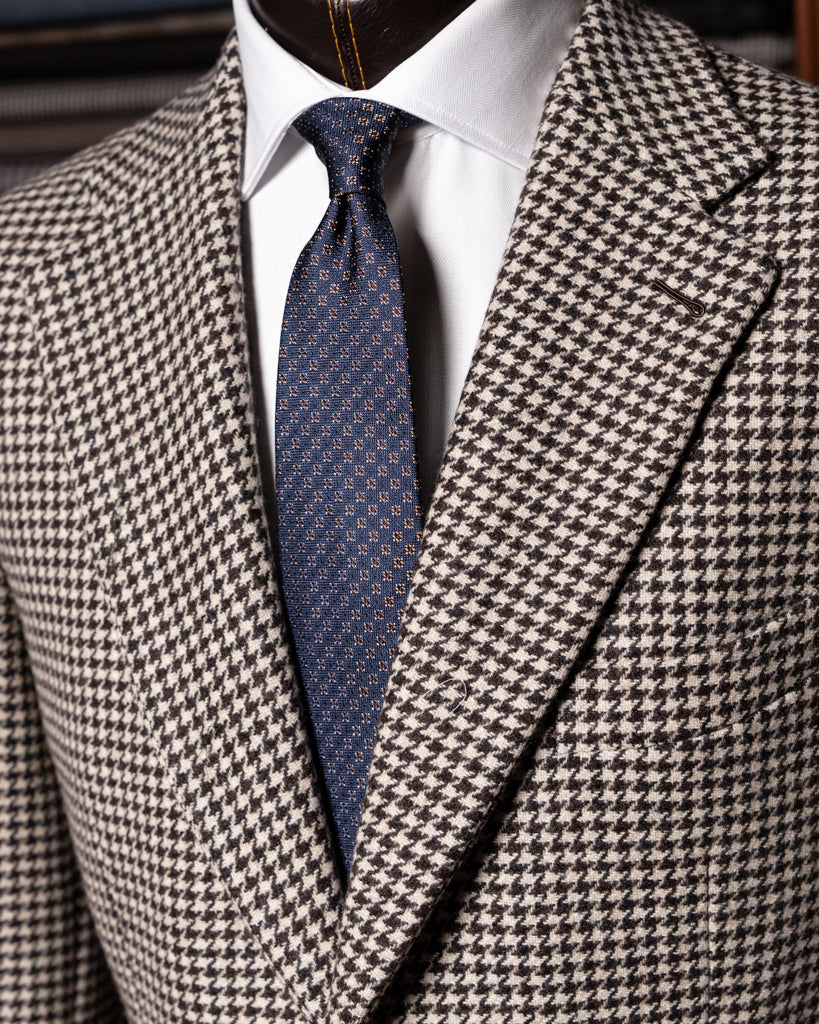 Giotto Beige and Brown Houndstooth Jacket