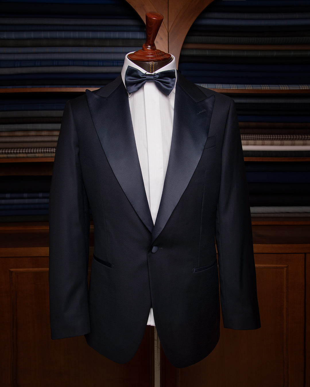 Navy Blue Tuxedo with Blue Satin