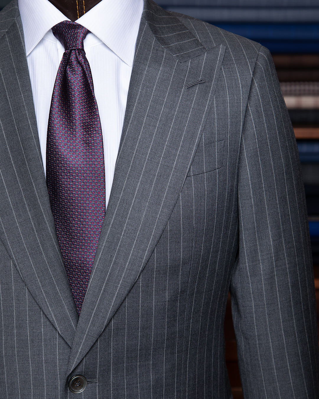 Modern Grey Pinstripe Suit