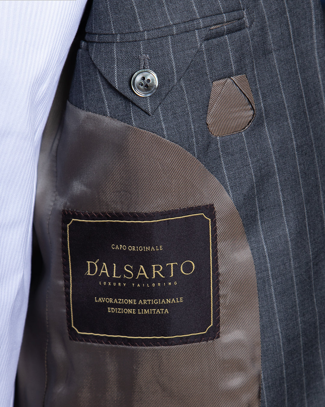 Modern Grey Pinstripe Suit