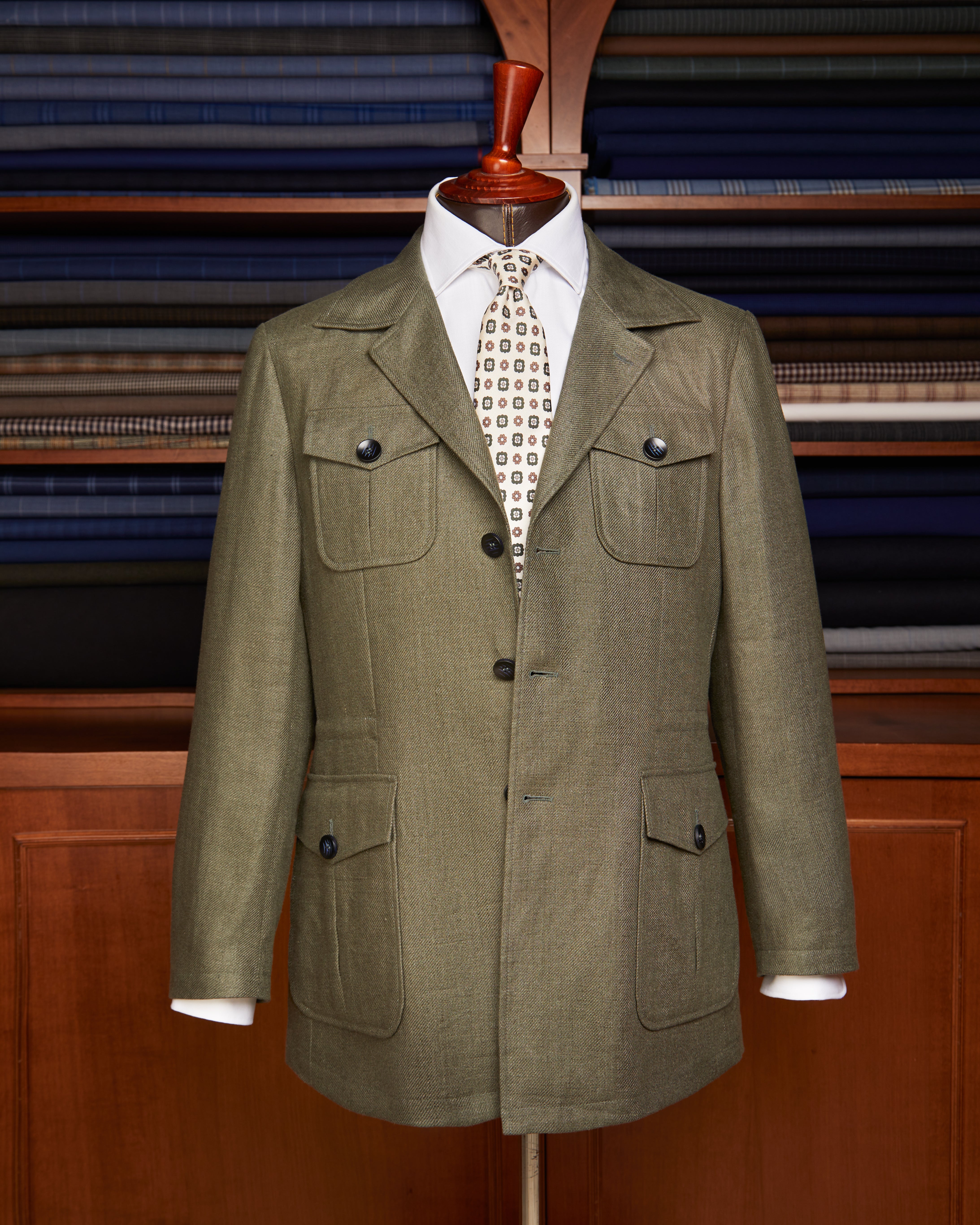 Giacca Sahariana Verde Oliva