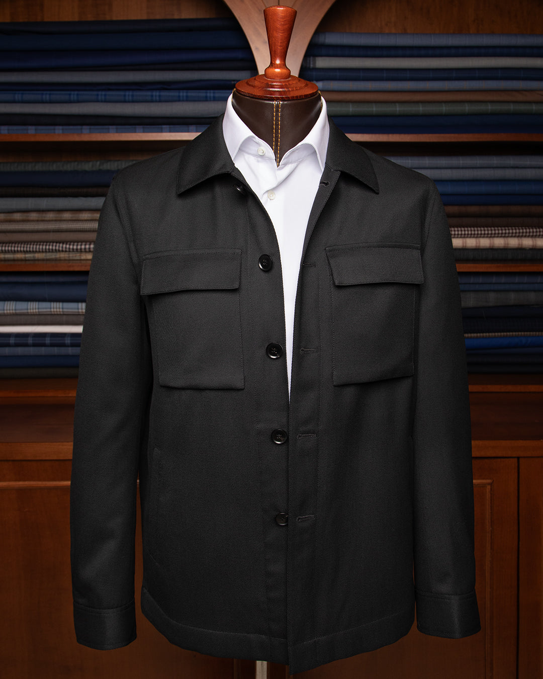 Giacca Sportiva Nera Lana Unita