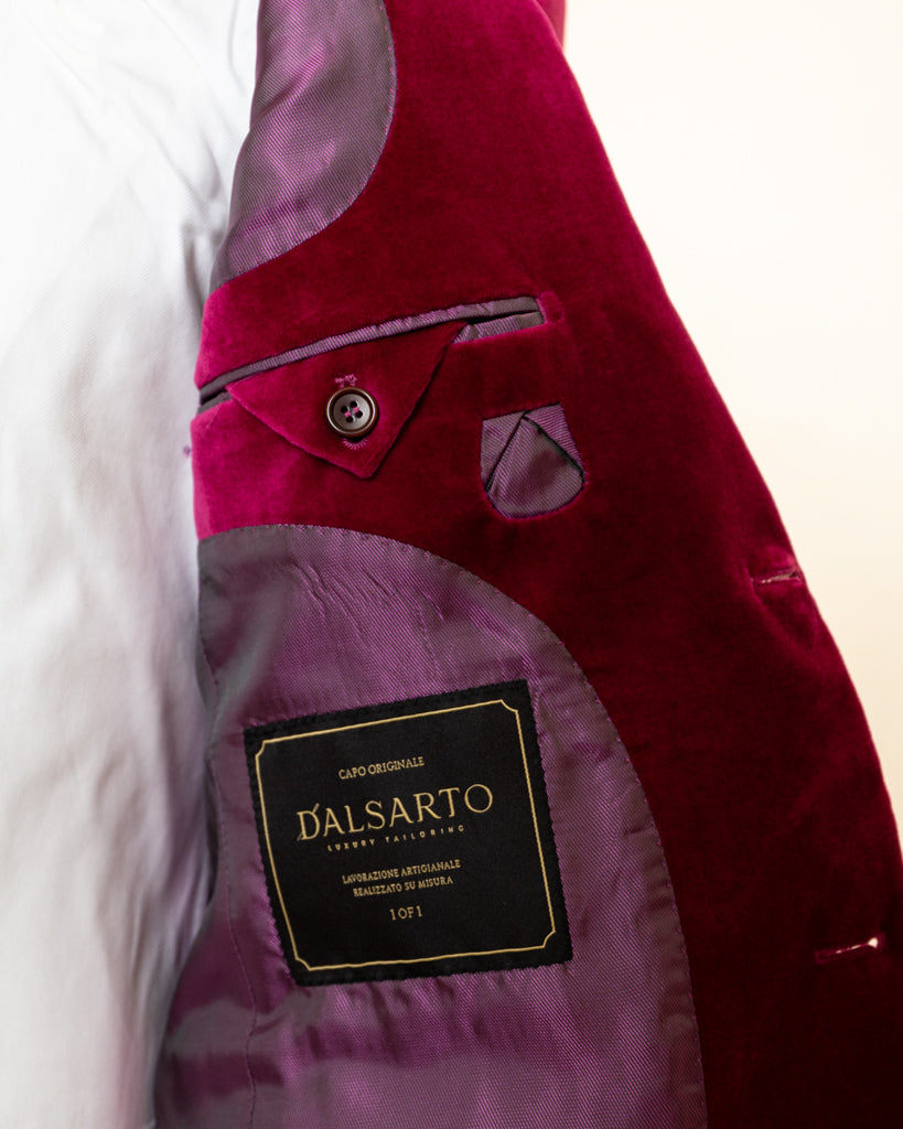 Giacca Velluto Rosa Lampone