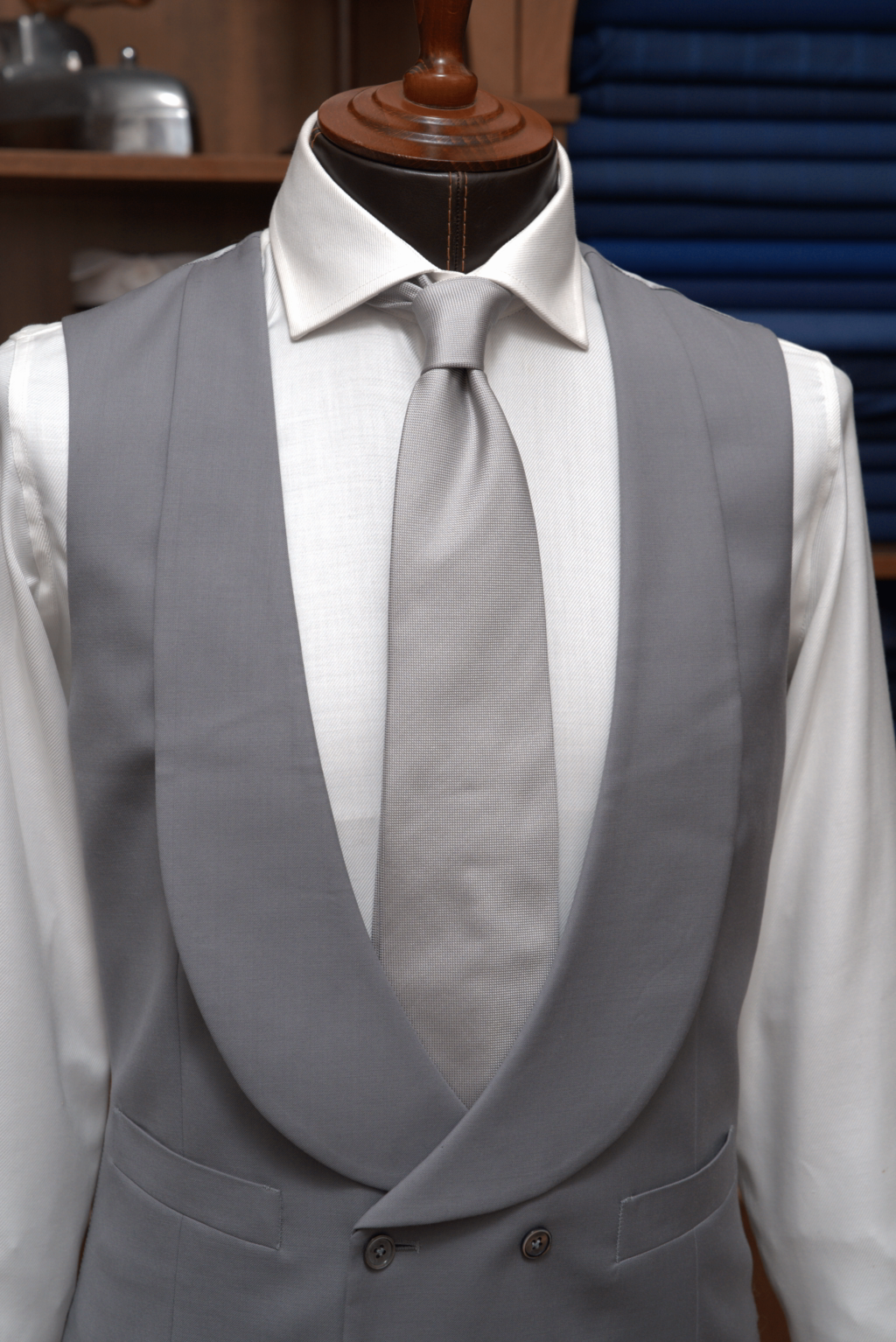 Double-breasted Pearl Gray Vest