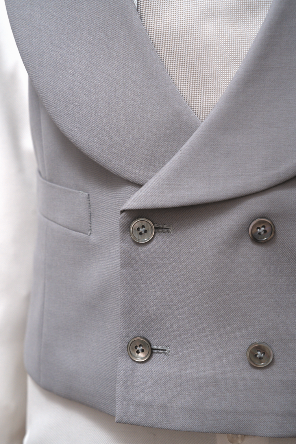 Double-breasted Pearl Gray Vest