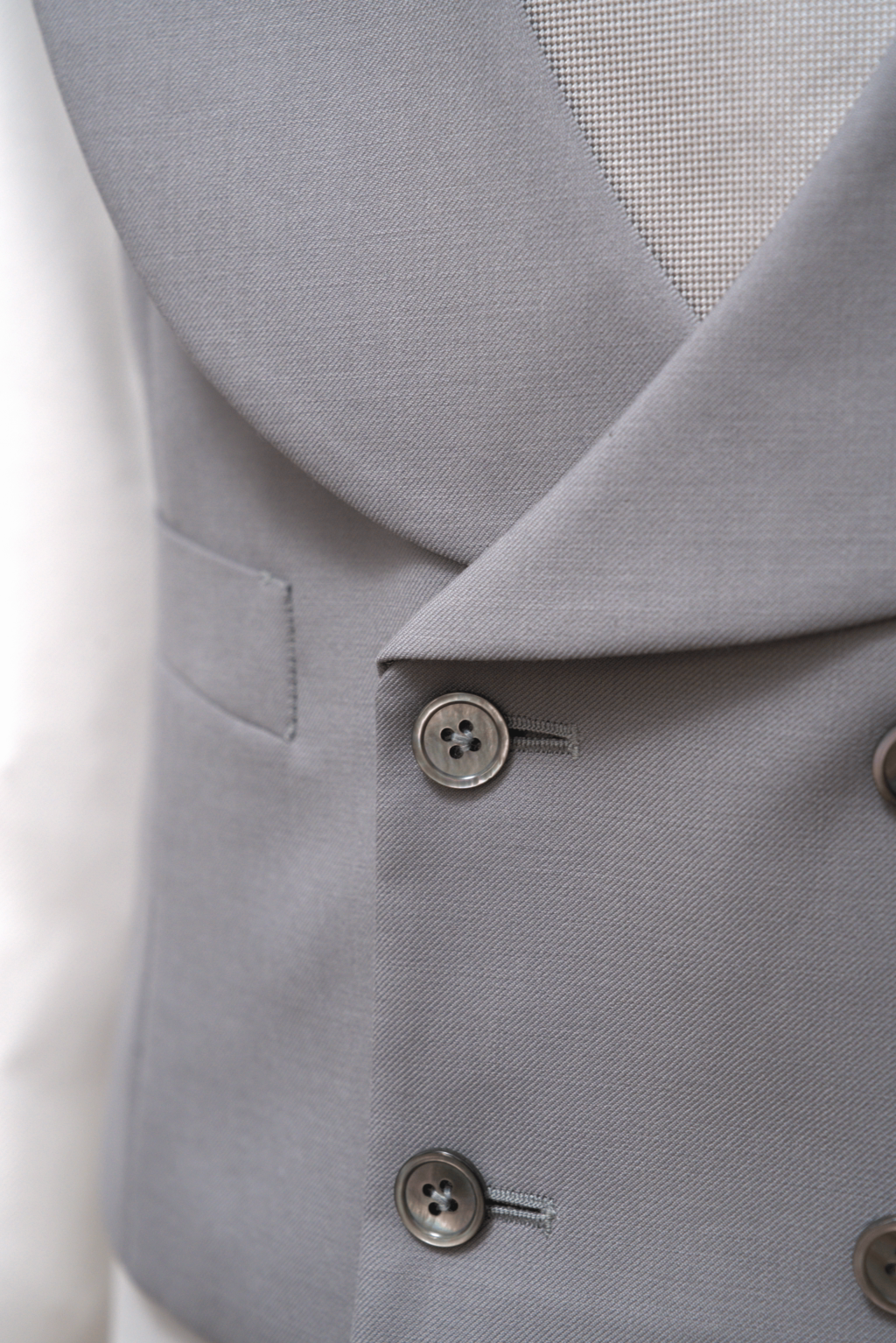 Double-breasted Pearl Gray Waistcoat